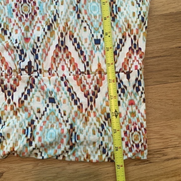 MARKET & Spruce Drop Shoulder 3/4 Sleeve Geometric Print Stretchy Top Women’s XS - Picture 8 of 12